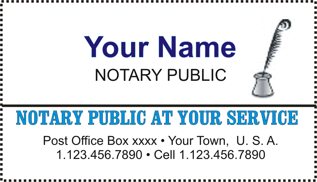 Notary Business Card Order Form